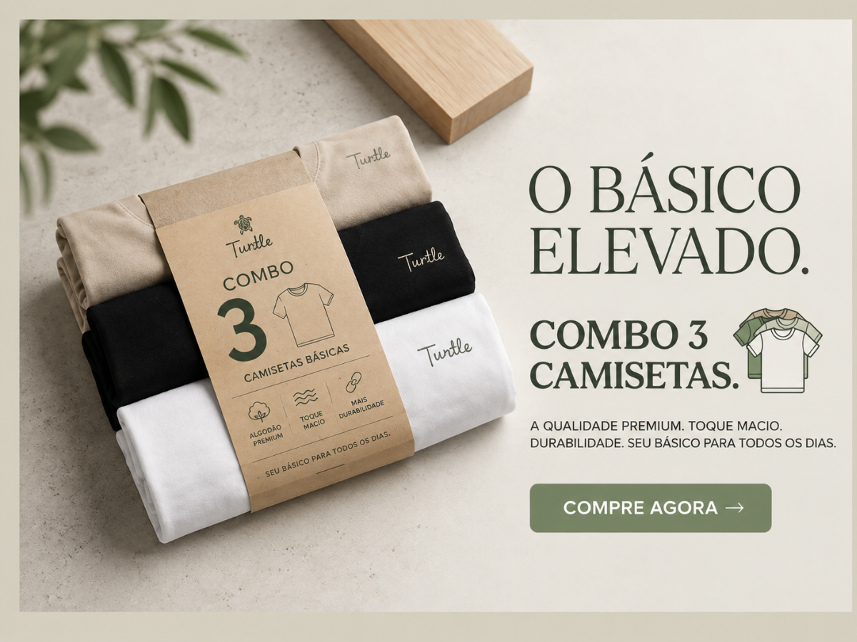 Kit com três camisetas Turtle